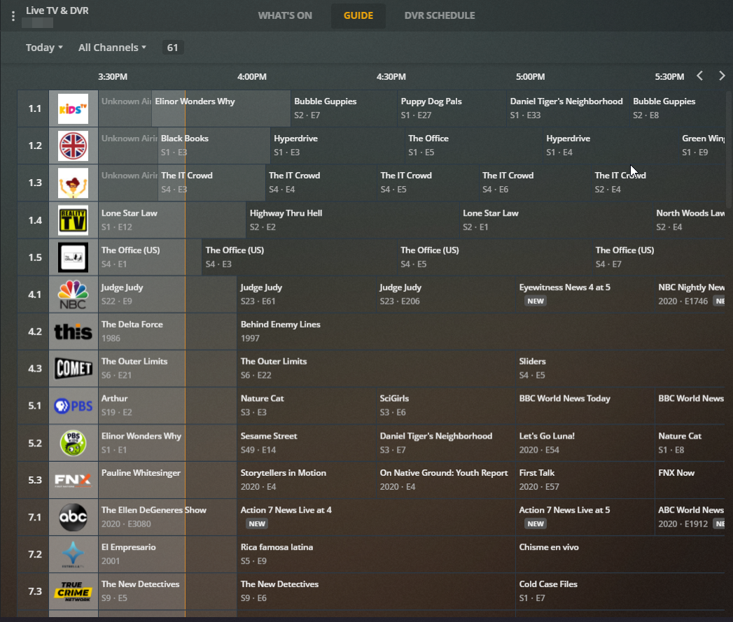 Creating custom "TV channel" streams in Plex using dizqueTV