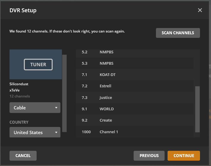 Setup dizqueTV alongside HDHomeRun OTA in Plex