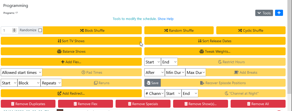 Creating custom "TV channel" streams in Plex using dizqueTV